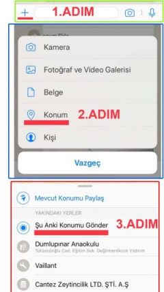 whatsapp konum nasıl atılır