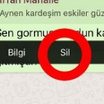 whatsapp yanlış mesaj silme